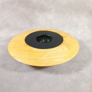 Hand Turned Wood Ikebana Vase with Floral Frog – Modern Minimalist Flower Arrang